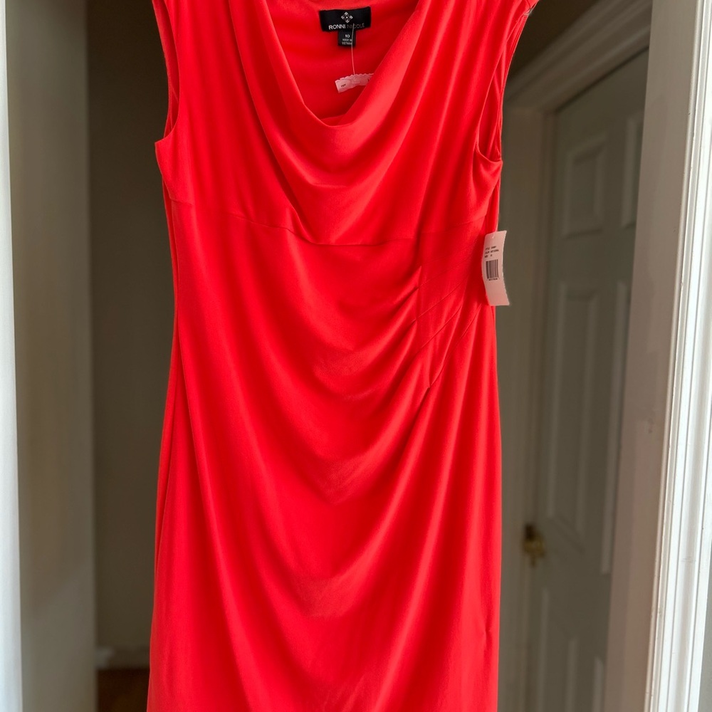 Ronni Nicole Red Ruched Sheath Dress